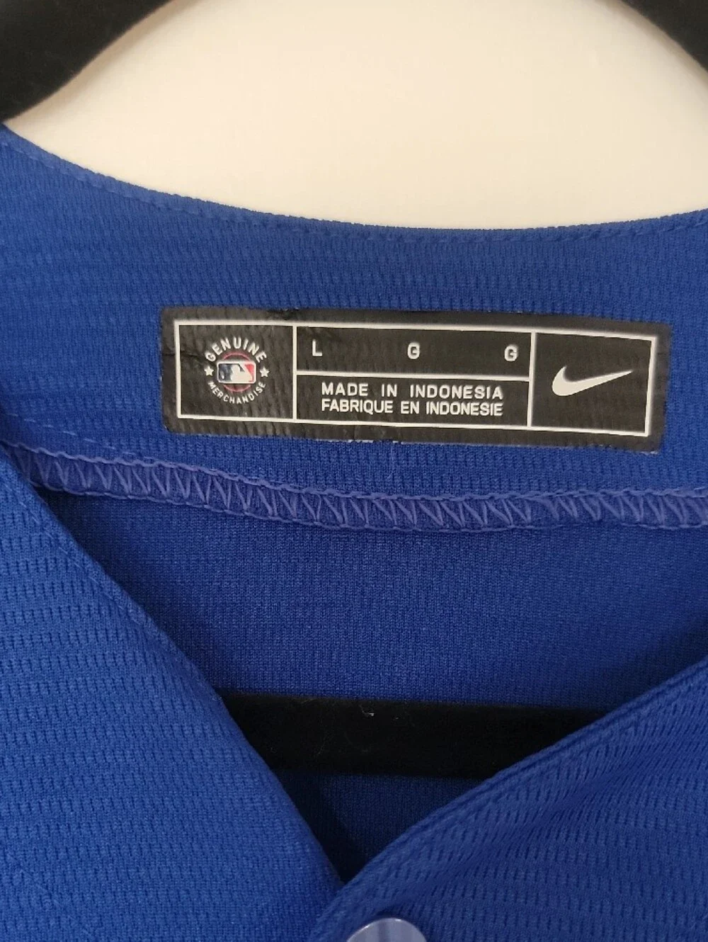 Nike Blue Dodgers Jersey with White Script and Red 17